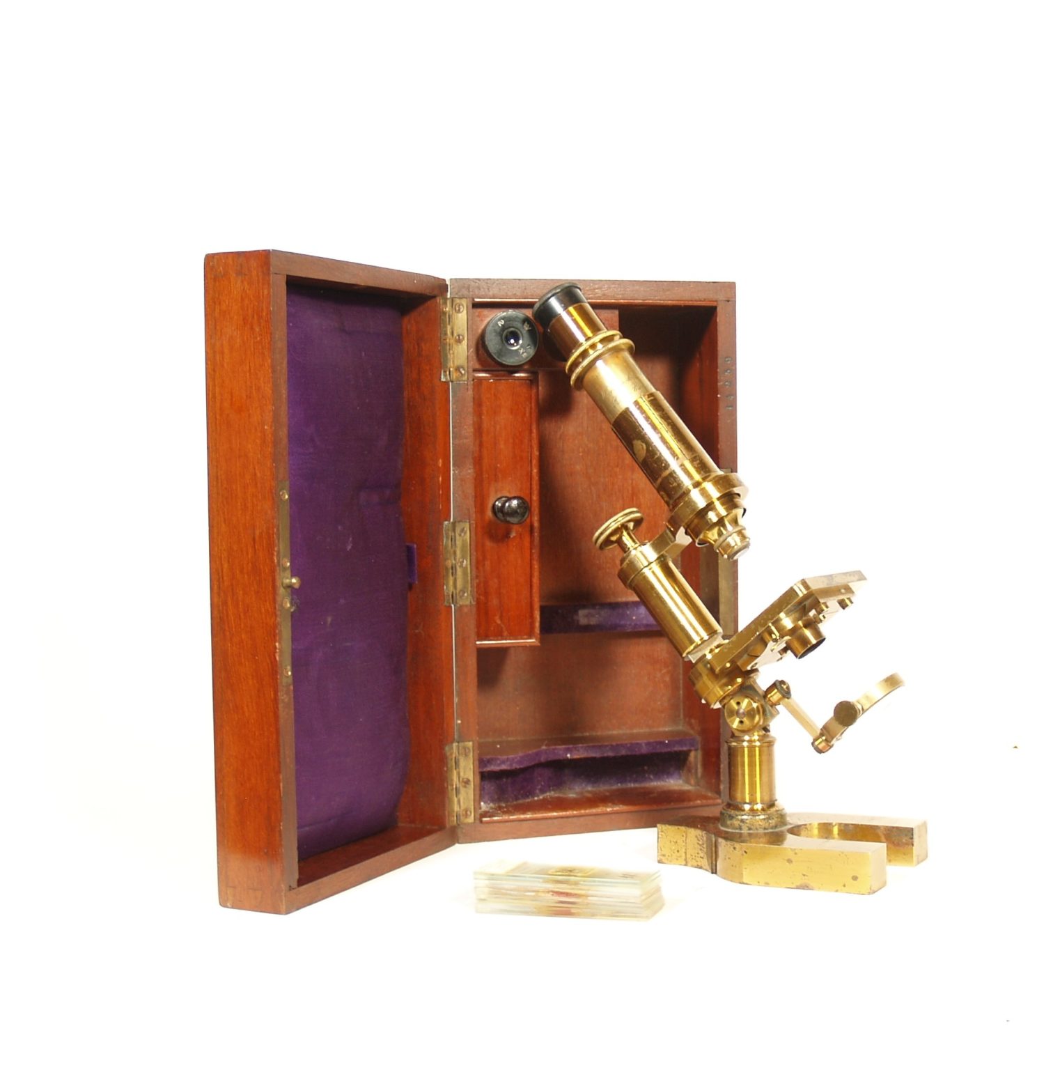 c. 1875 Hartnack & Prazmowski Microscope In Original Dove-Tailed Case ...