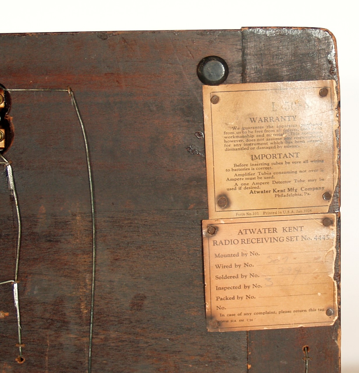 1924 Atwater Kent Model 9-A & Dictogrand Radio Horn 1924 Atwater Kent Model 9-A & Dictogrand Radio Horn