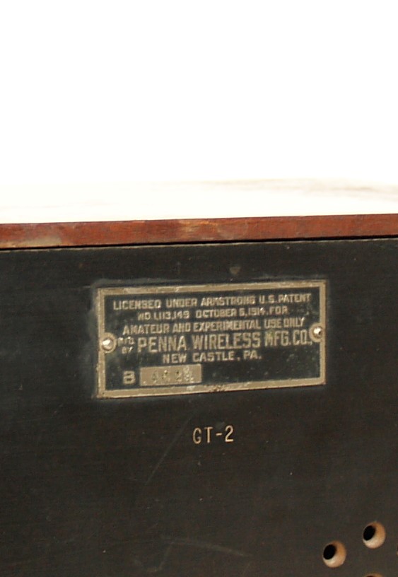 1922 Pennsylvania Wireless GT-2 Regenerative Radio With PA Wireless Headset * New Castle PA 1922 Pennsylvania Wireless GT-2 Regenerative Radio With PA Wireless Headset * New Castle PA