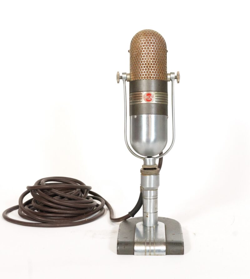 RCA 77-DX Ribbon Microphone w/Original 4-Sided NBC Flag -- From NBC Affiliate WHDH-AM